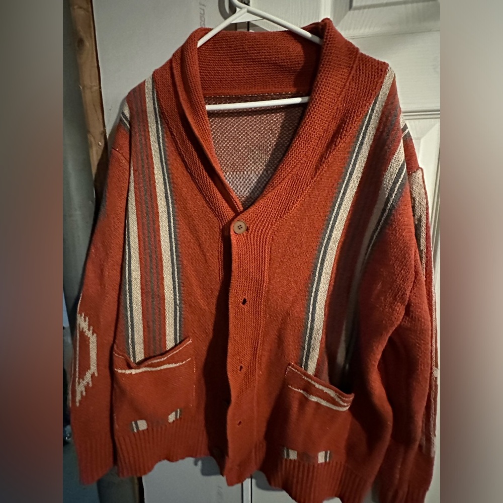 Western Shawl Sweater XL